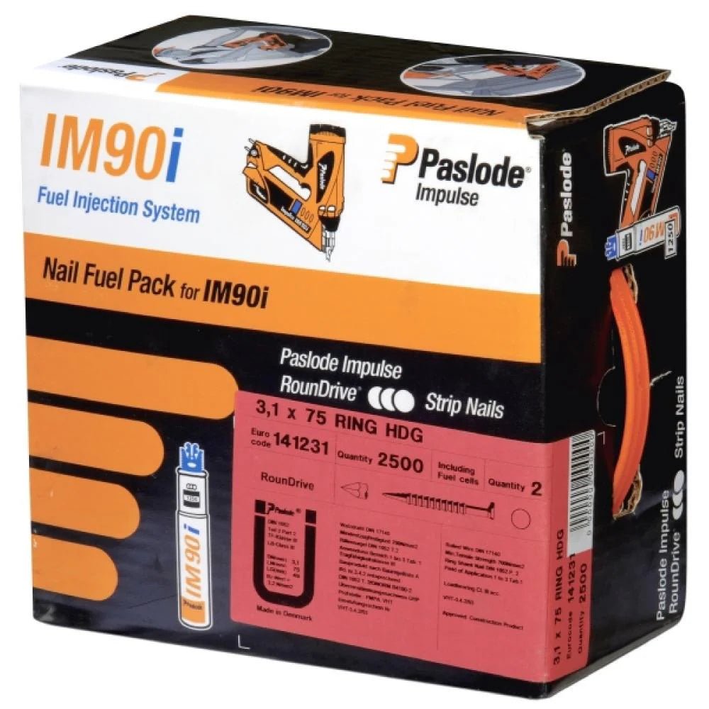 PASLODE IM360 75X3.1 RING BRIGHT NAILS 2200+2