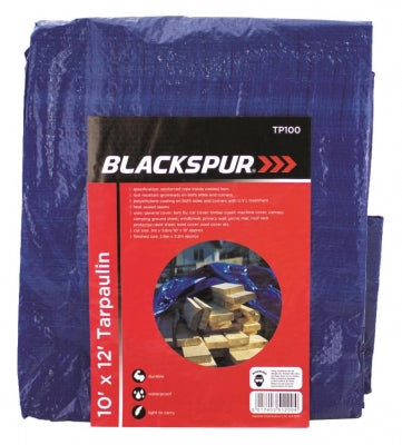 BLACKSPUR 10'(3M) X 12'(3.6M) TARPAULIN - BLUE