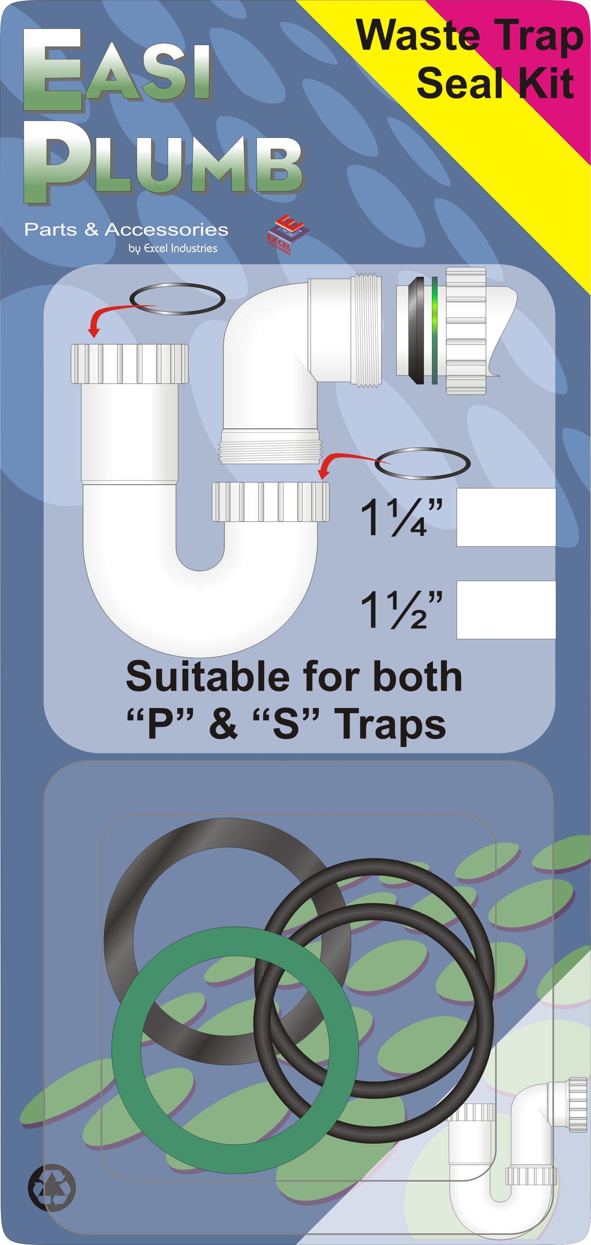 Easy Plumb Replacement 11/4" Waste Trap Seal Kit