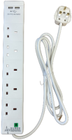 POWERMASTER 5G 2M SURGE PROT EXT LEAD WITH 2 X USB OUTLETS