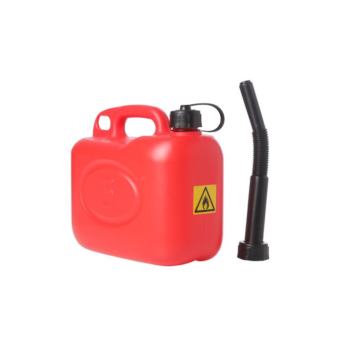 RED PLASTIC PETROL CAN 5L RED