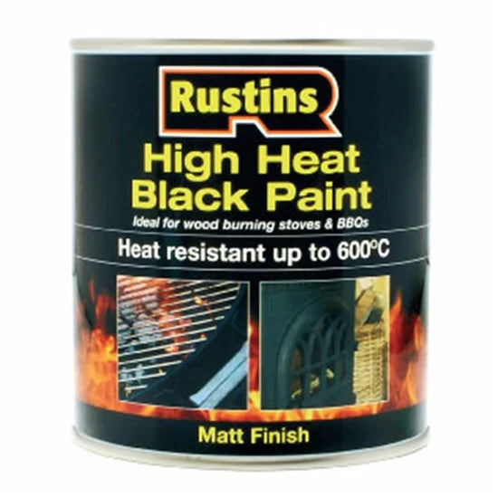 RUSTINS HIGH HEAT BLACK PAINT 250ML