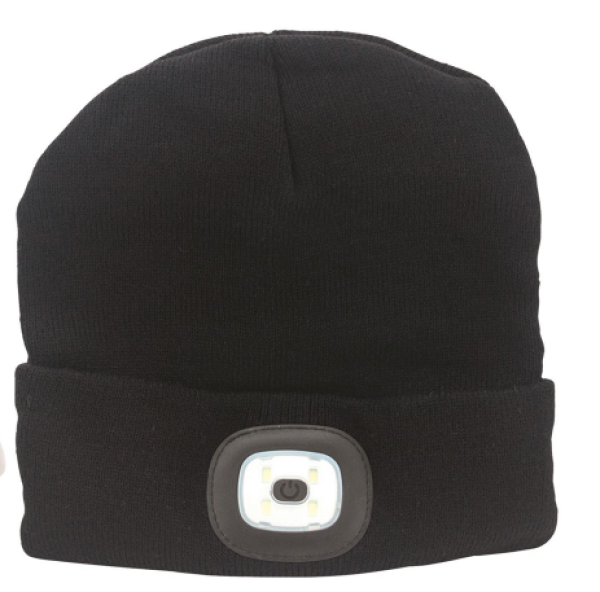 KINGAVON 4 SMD LED USB RECHARGEABLE HEADLIGHT BEANIE HAT - Watson Hire