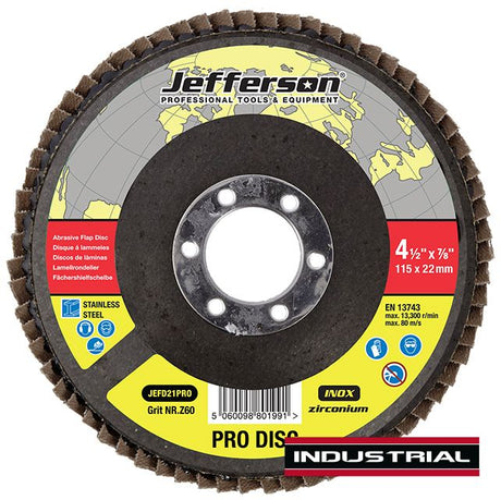 JEFFERSON 4.5" FLAP DISK 60 GRIT - Watson Hire