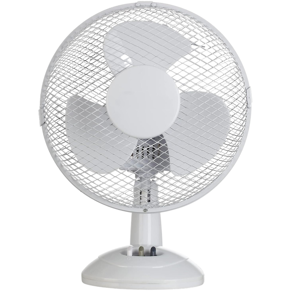 9" OSCILLATING WHITE DESK FAN