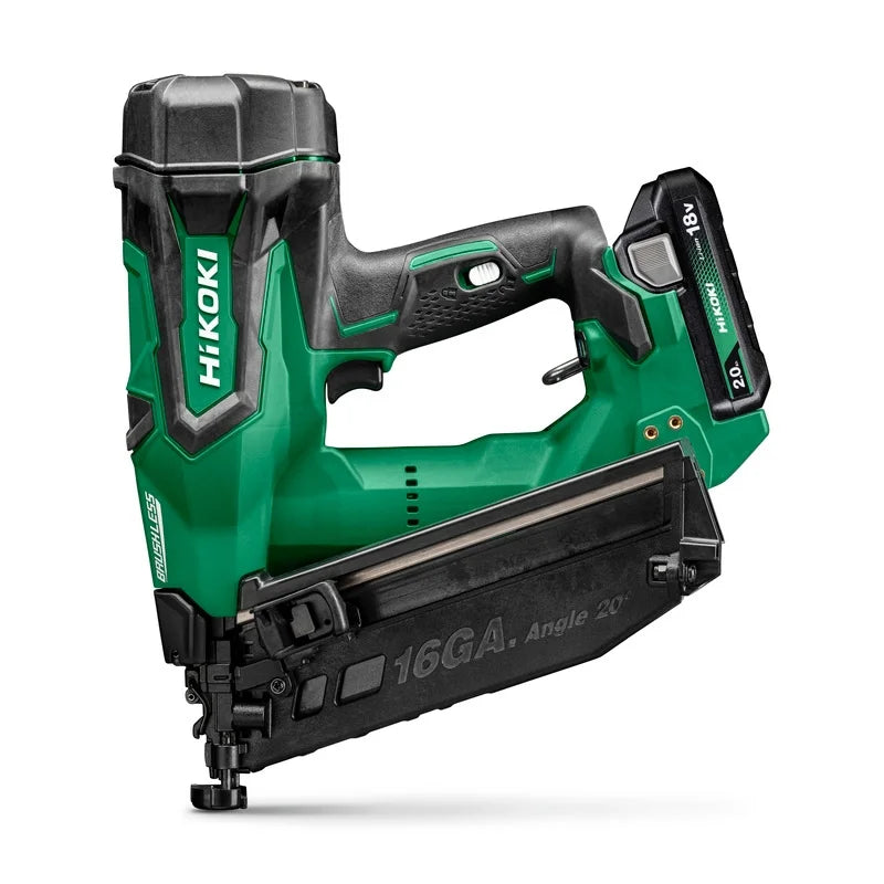 HIKOKI ANGLED FINISH NAILER 18V 16GA WITH 2 X 2AH BATTERIES
