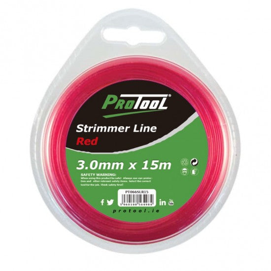 PROTOOL STRIMMER LINE RED 3MM X 15M