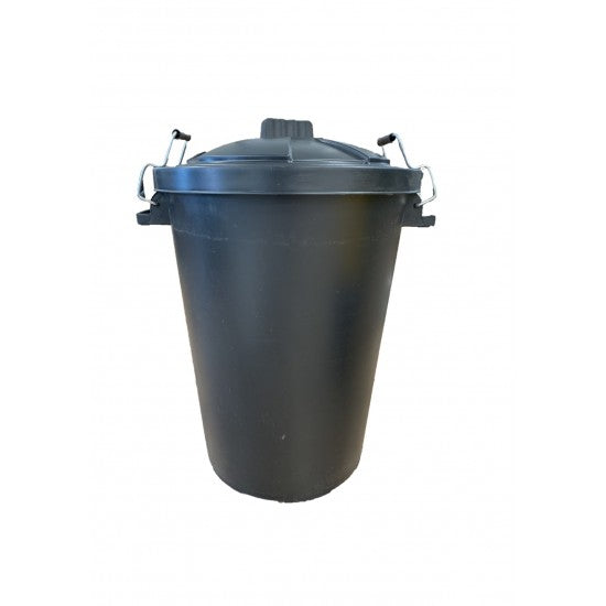 PROTOOL HOUSEHOLD BLACK BIN 85L C/W CLIPS