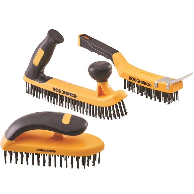 ROUGHNECK 3 PIECE HEAVY DUTY WIRE BRUSH SET