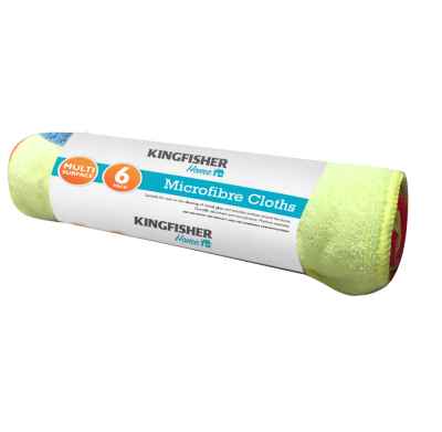 KINGFISHER MICROFIBRE CLOTHS 6PK