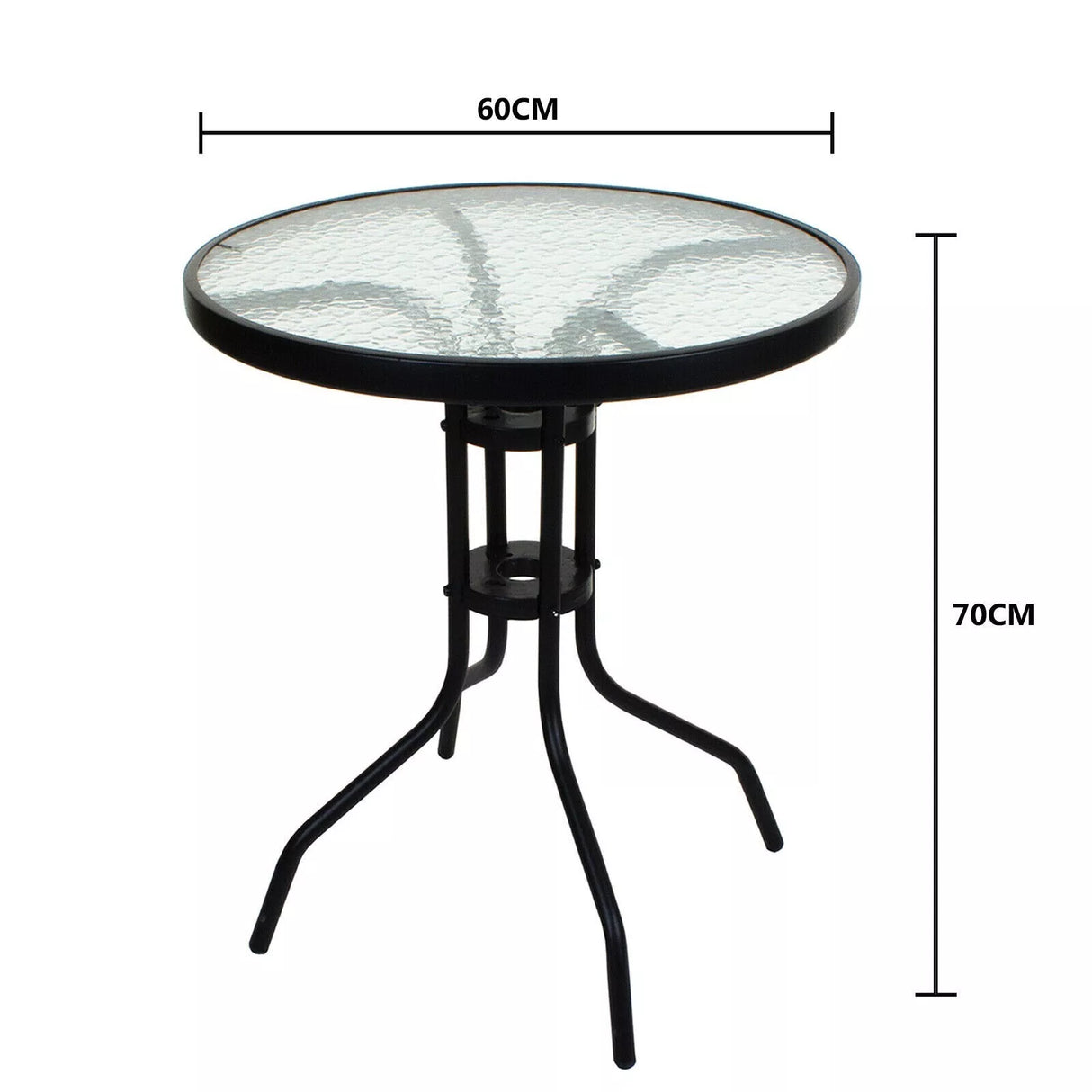 REDWOOD LEISURE OUTDOOR ROUND PATIO TABLE - 60CM