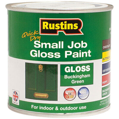 RUSTINS 250ML QUICK DRY SMALL JOB GLOSS PAINT - BUCKINGHAM GREEN