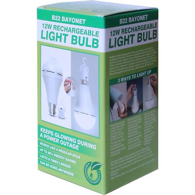 AVRON 12W B22 BAYONET RECHARGEABLE LIGHT BULB