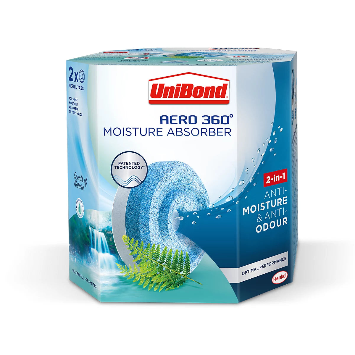 UNIBOND AERO 360 REFILL (2 X 450G) WATERFALL FRESHNESS