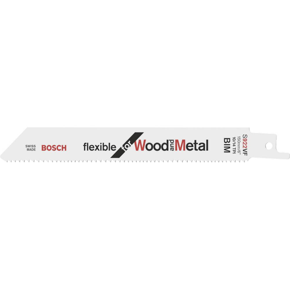 BOSCH S922 HF 5PK FLEXIBLE RECIPROCATING SAW BLADE - WOOD / METAL