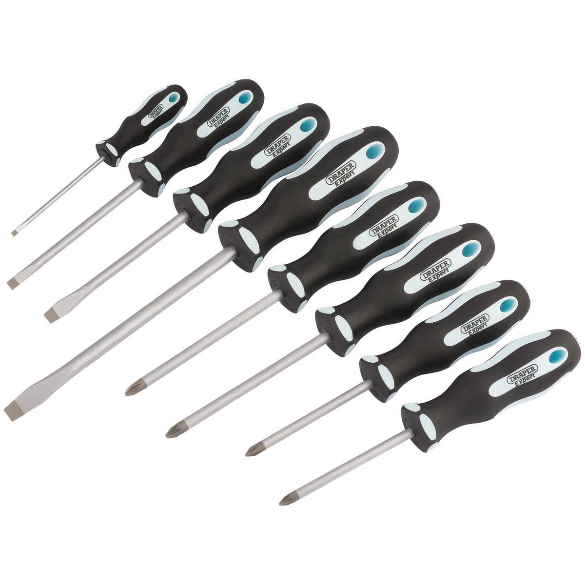 DRAPER EXPERT HEAVY DUTY SOFT GRIP SCREWDRIVER SET (8 PIECE)