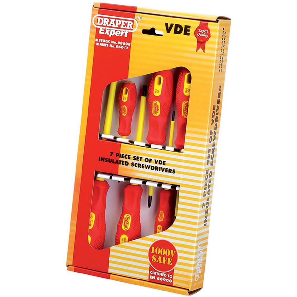 DRAPER 7PC VDE SCREWDRIVER SET-BOXED