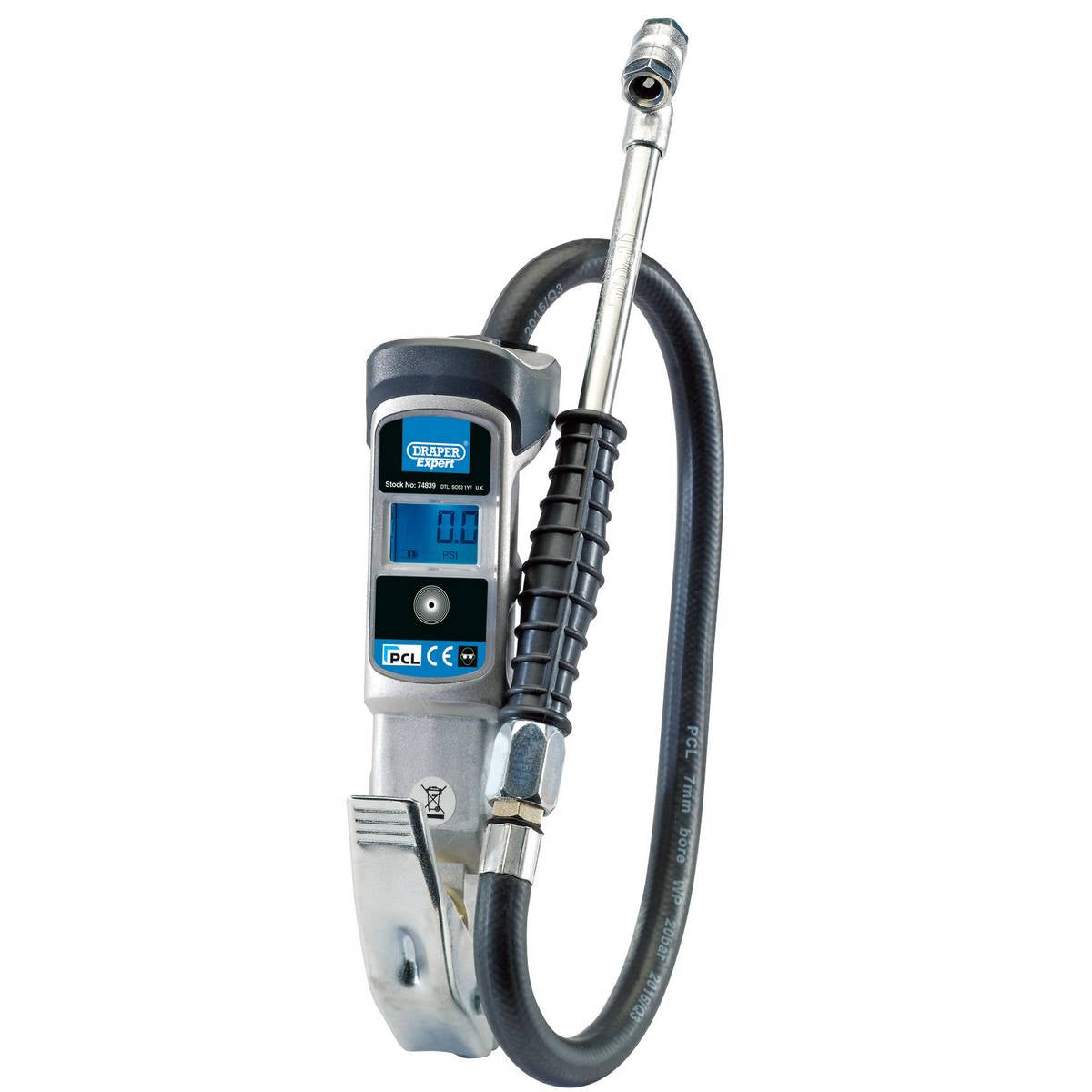 DRAPER DIGITAL GAUGE AIR LINE INFLATOR WITH TWIN CONNECTORS