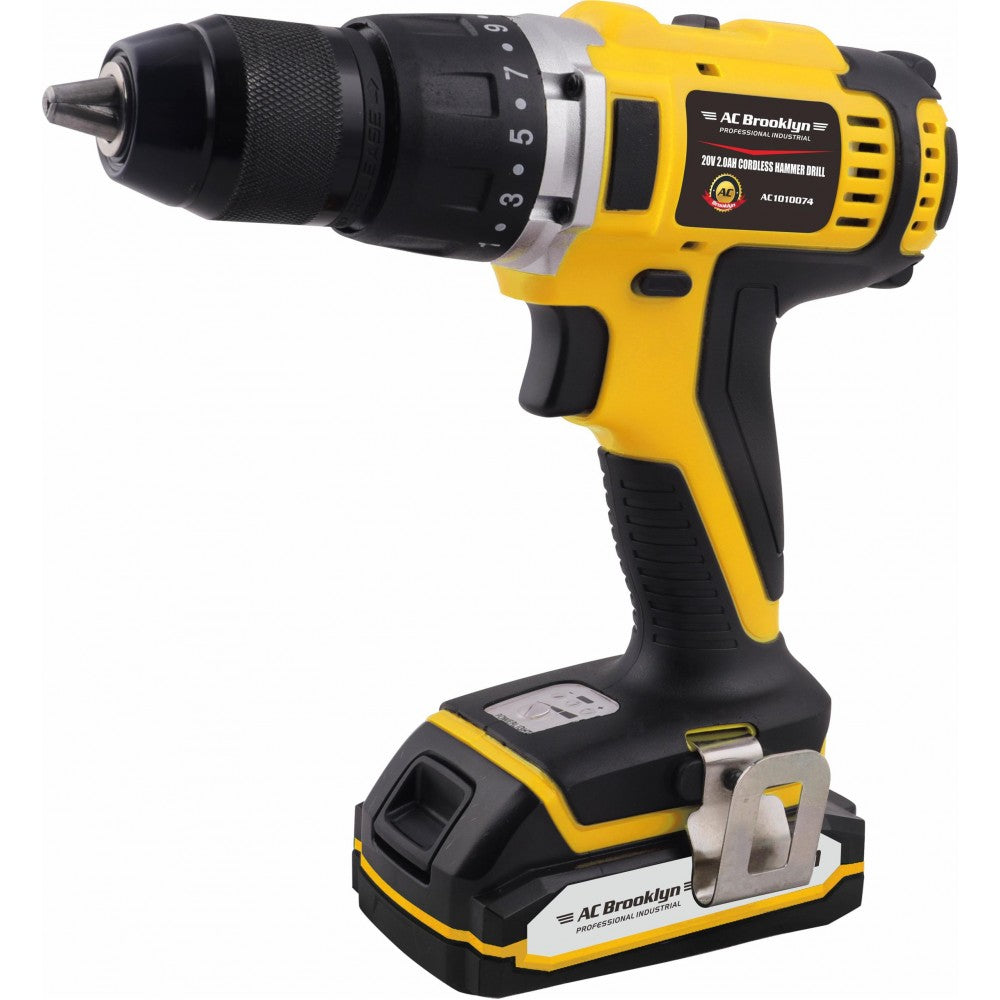 AC BROOKLYN 20V CORDLESS DRILL CW 2 X 2AH BATTERY