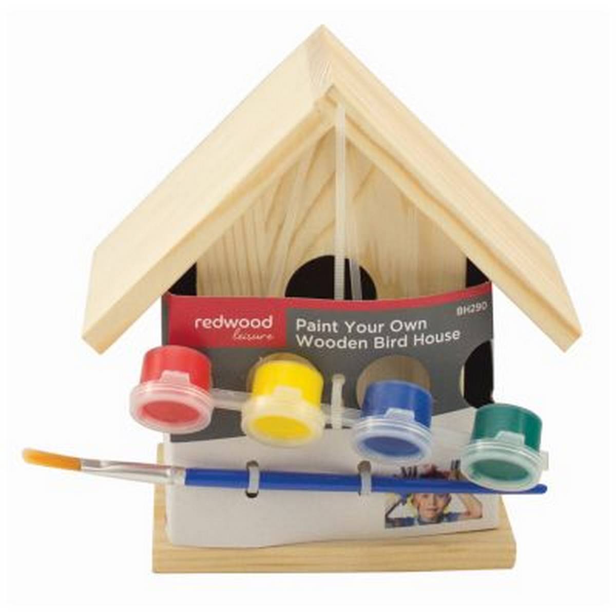 REDWOOD PAINT YOUR OWN WOODEN BIRD HOUSE BB-BH290