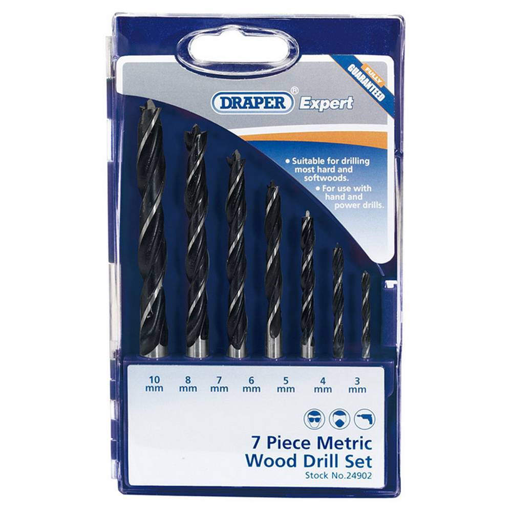 DRAPER METRIC WOOD DRILL SET (7 PIECE)