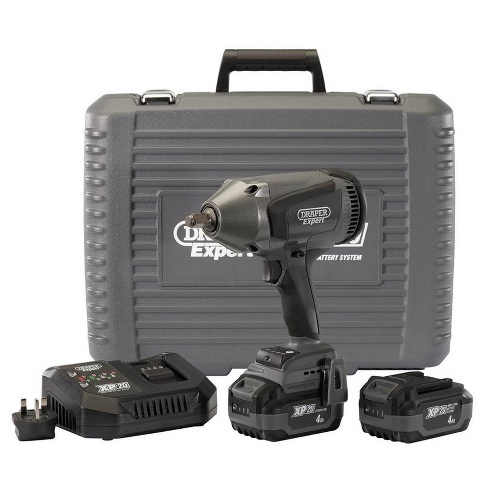 DRAPER XP20 BRUSHLESS 1/2" IMPACT WRENCH & 2 4AH BATTERY & FAST CHARGER