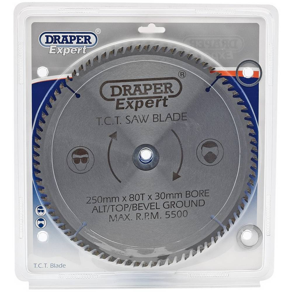 DRAPER EXPERT TCT SAW BLADE, 250 X 30MM, 80T