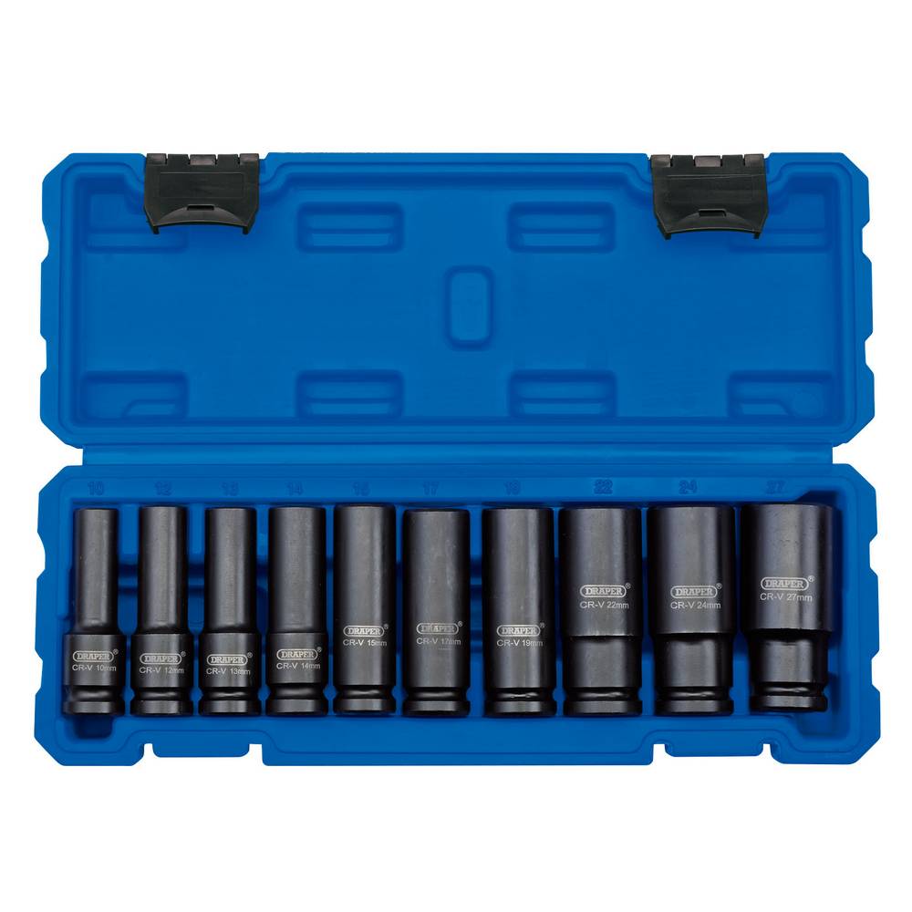 DRAPER 1/2 IMPACT SOCKET SET 10 PIECE