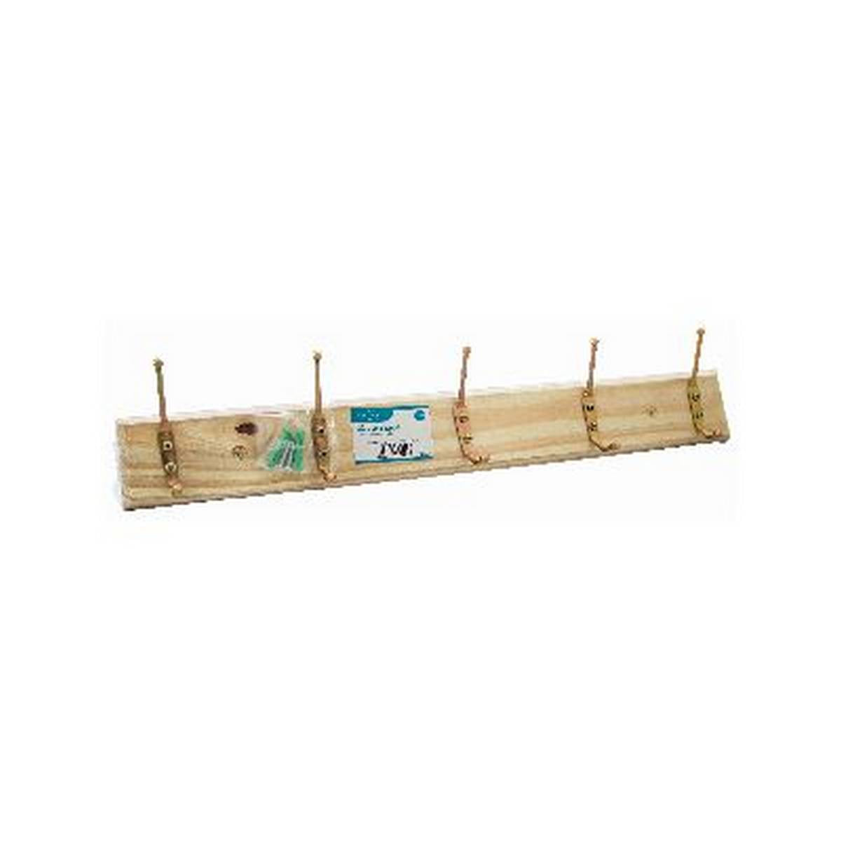 ASHLEY 5 HOOK HAT AND COAT RACK - PINE BB-HC201