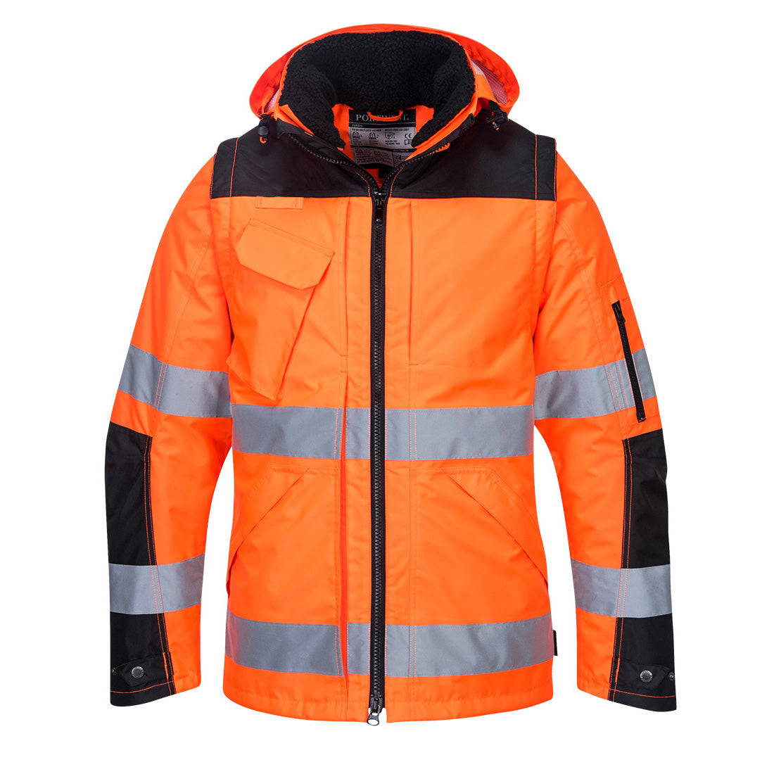 PORTWEST PRO HI-VIS 3 IN 1 JACKET - ORANGE / BLACK