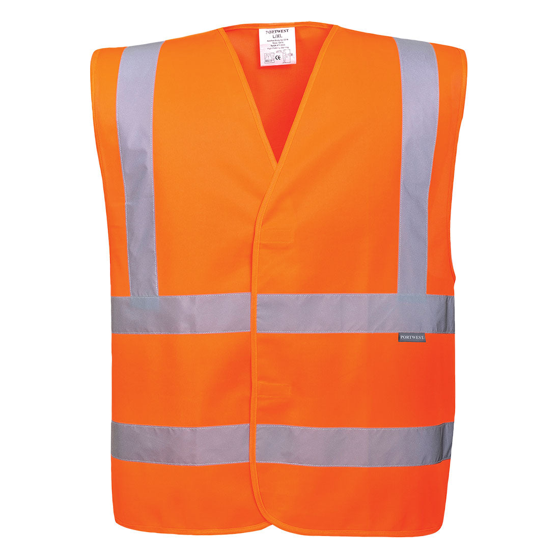 PORTWEST HI VIS TWO BAND & BRACE VEST ORANGE