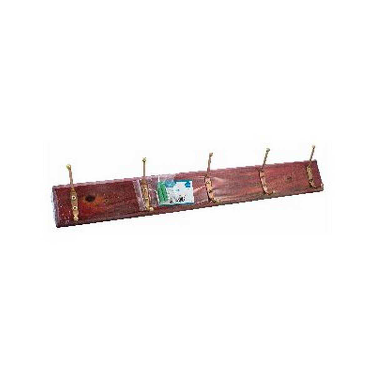 ASHLEY 5 HOOK HAT AND COAT RACK - MAHOGANY BB-HC203