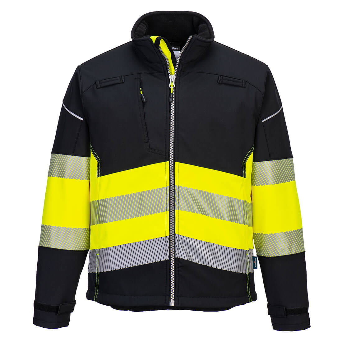 PORTWEST PW3 SOFTSHELL JACKET - BLACK/YELLOW