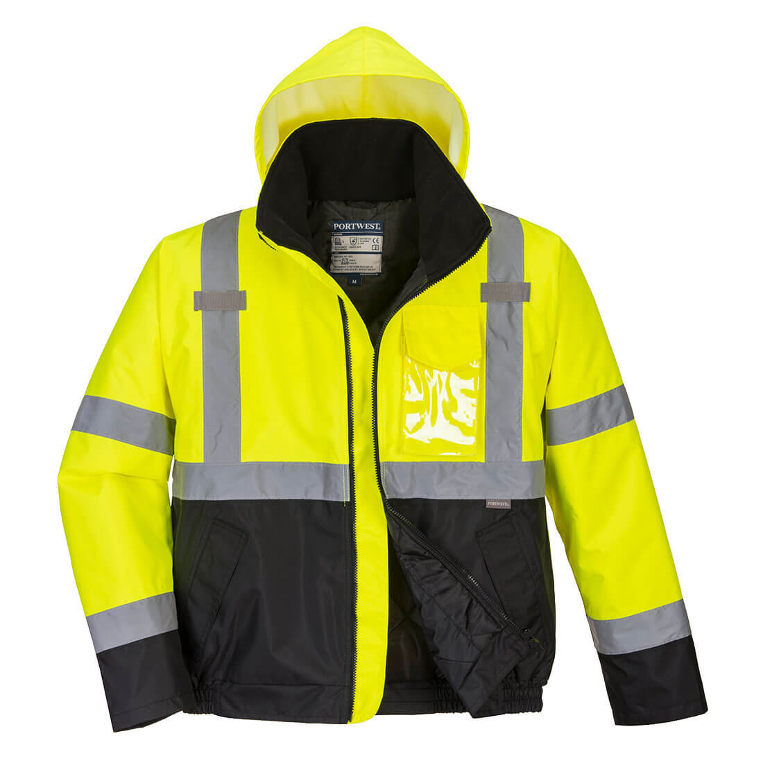 PORTWEST HI VIS TWO TONE BOMBER JACKET - YELLOW