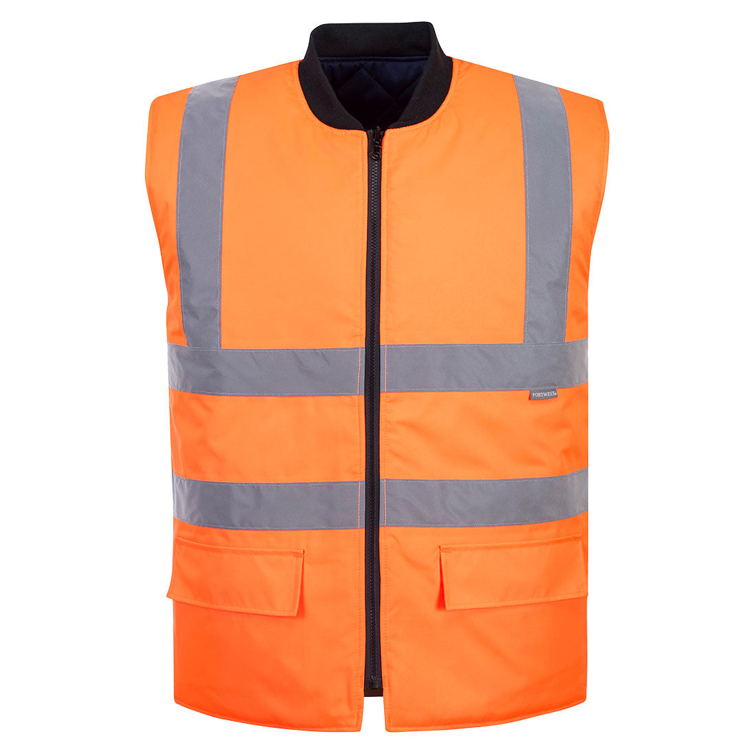 PORTWEST HI VIS REVERSIBLE BODYWARMER - ORANGE