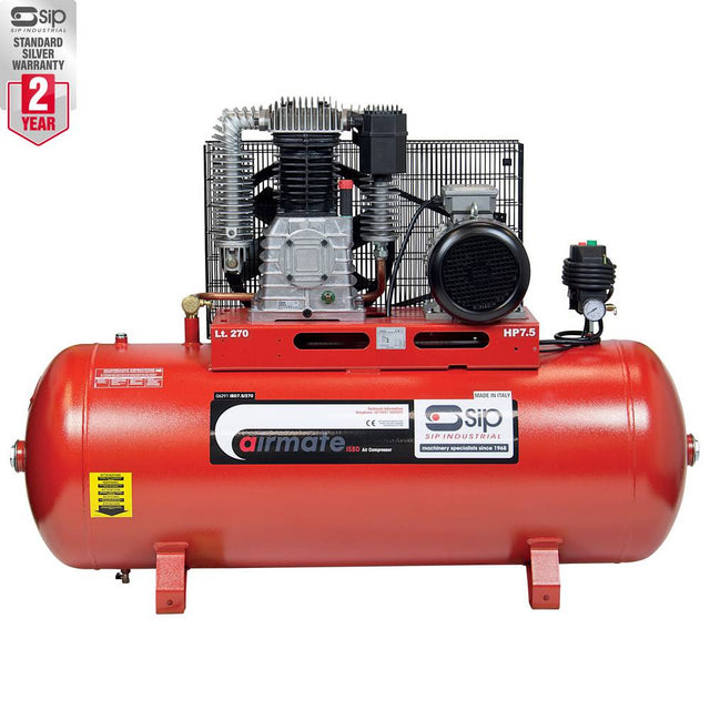 SIP ISBD7.5/270 270LTR INDUSTRIAL ELECTRIC COMPRESSOR - Watson Hire