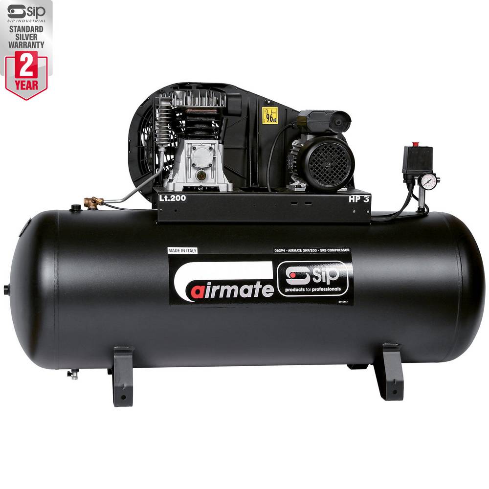 SIP 3HP/200-SRB 200LTR BELT DRIVE COMPRESSOR - Watson Hire