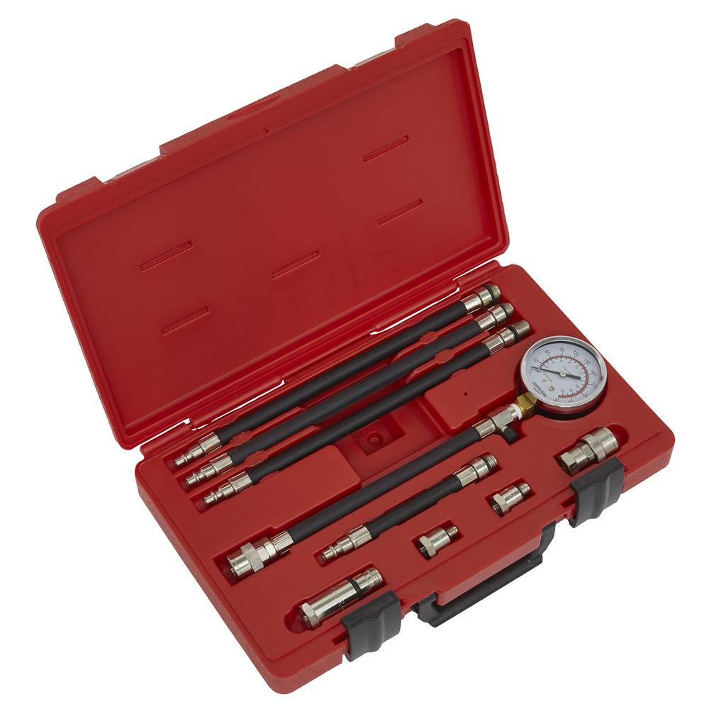 SEALEY PETROL COMPRESSION TESTER KIT 10PC