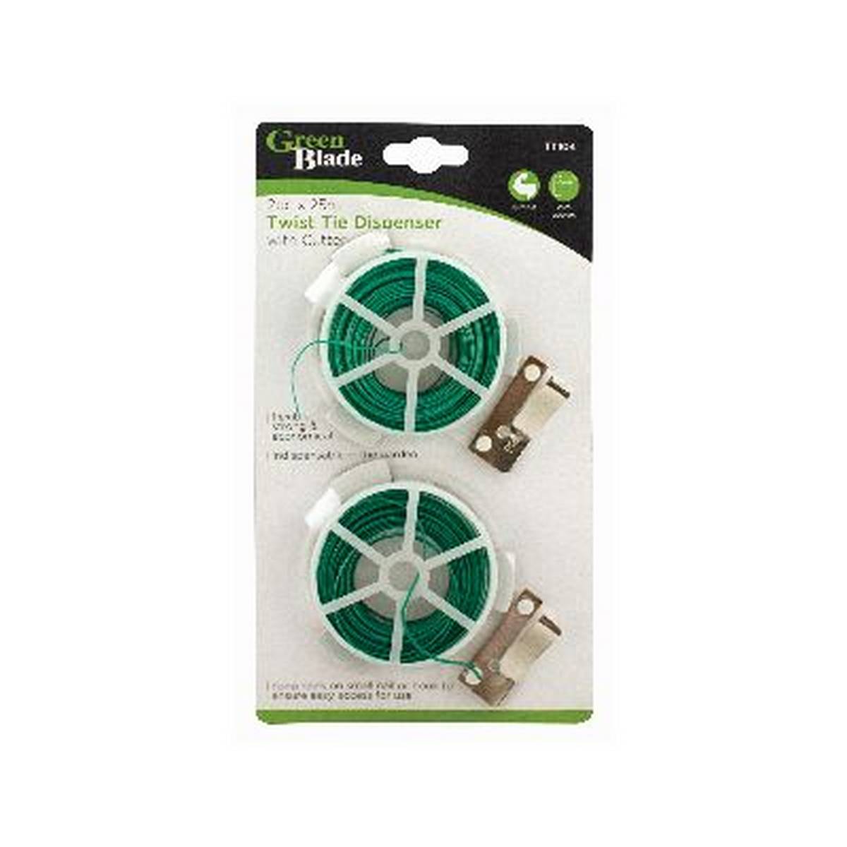 GREENBLADE GREEN BLADE 2PC  X  25M TWIST TIE DISPENSER WITH CUTTER BB-TT104