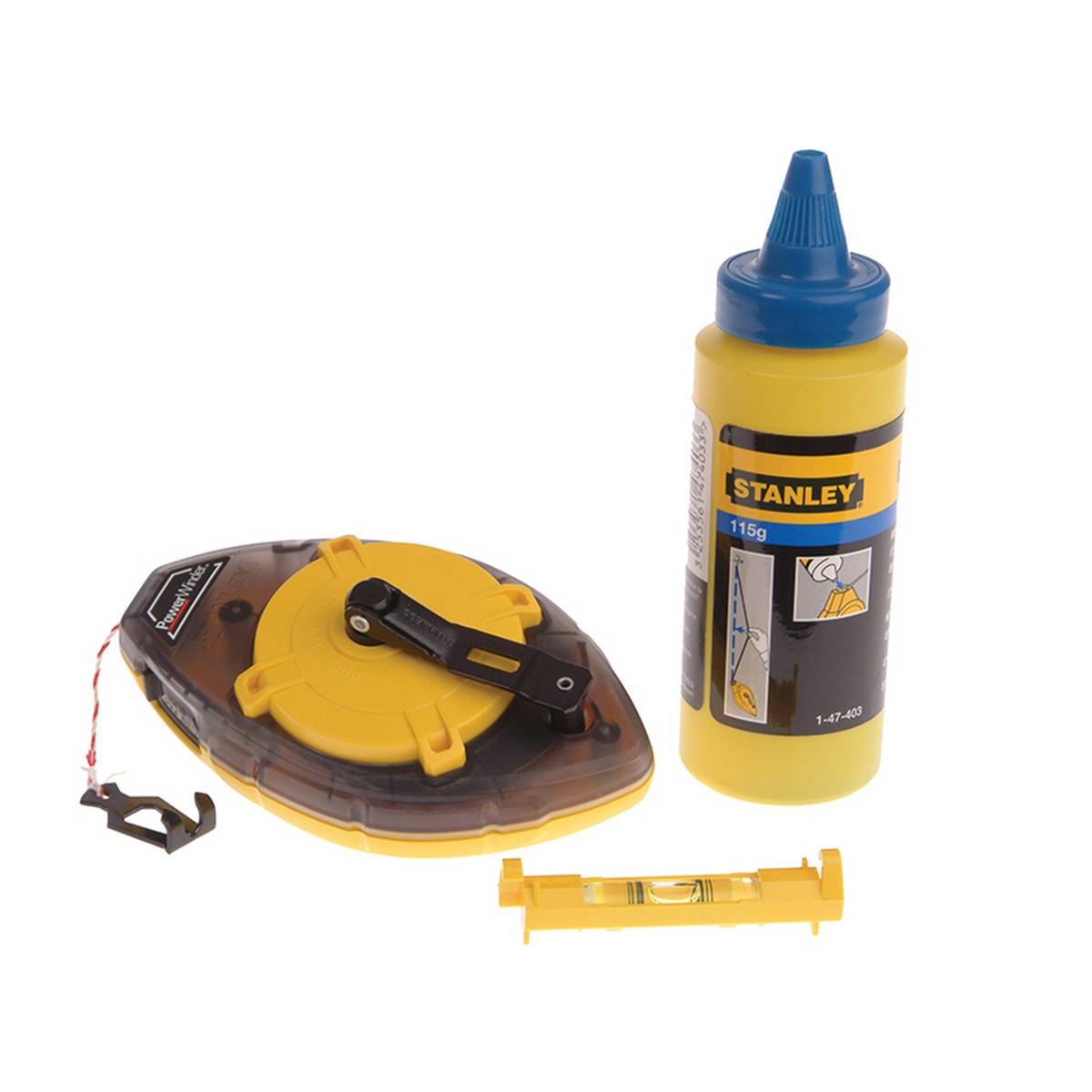 STANLEY® Power Winder Chalk Line 30m, Chalk & Level