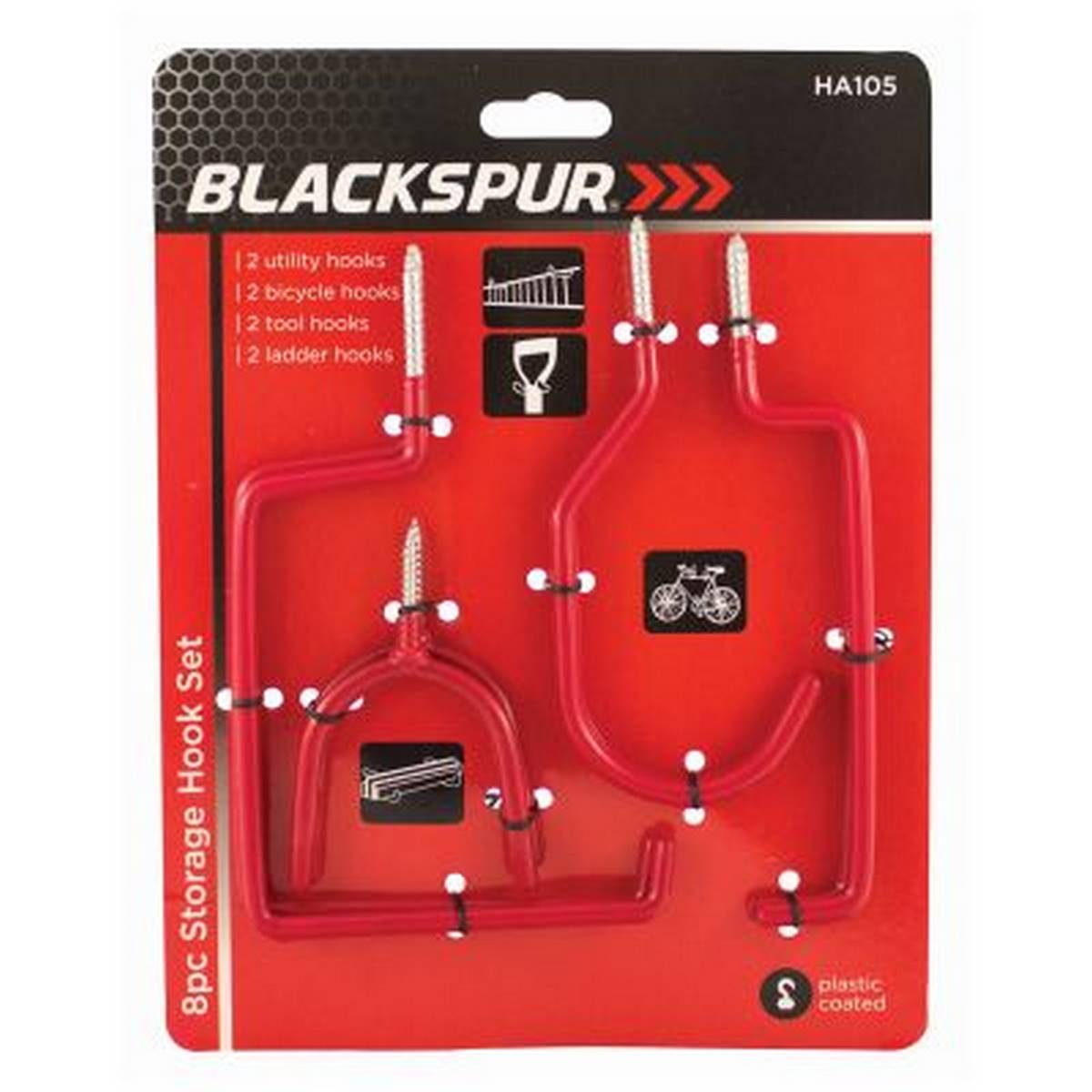 BLACKSPUR 8 PC STORAGE HOOK SET BB-HA105