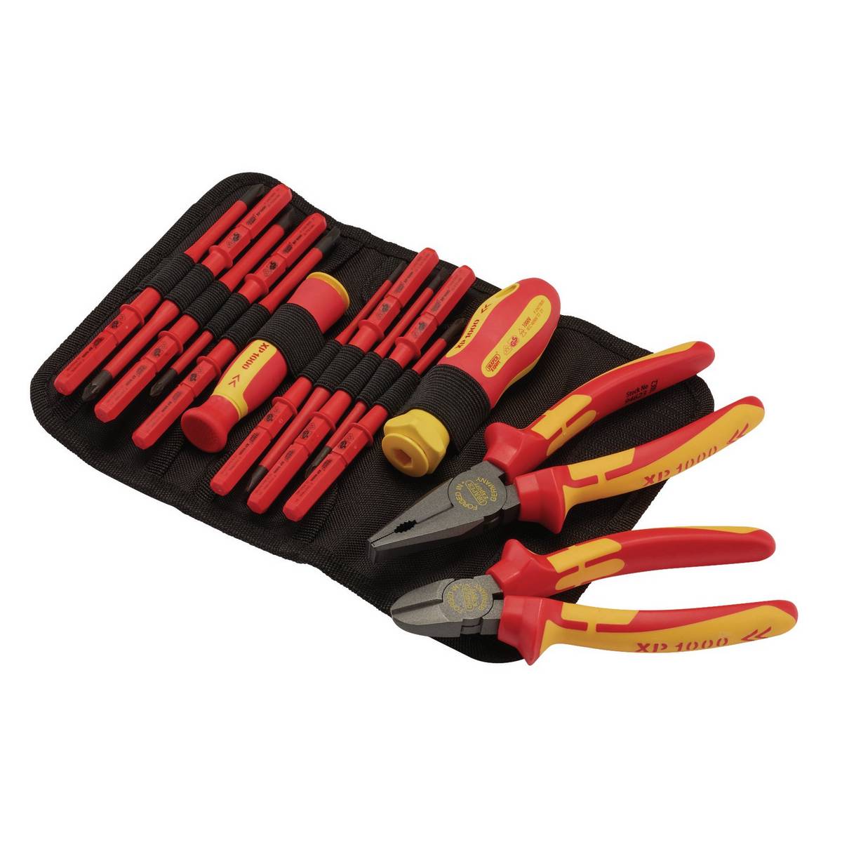 DRAPER XP1000&#174; VDE SLIMLINE INTERCHANGEABLE SCREWDRIVER AND PLIERS SET (14 PIECE)