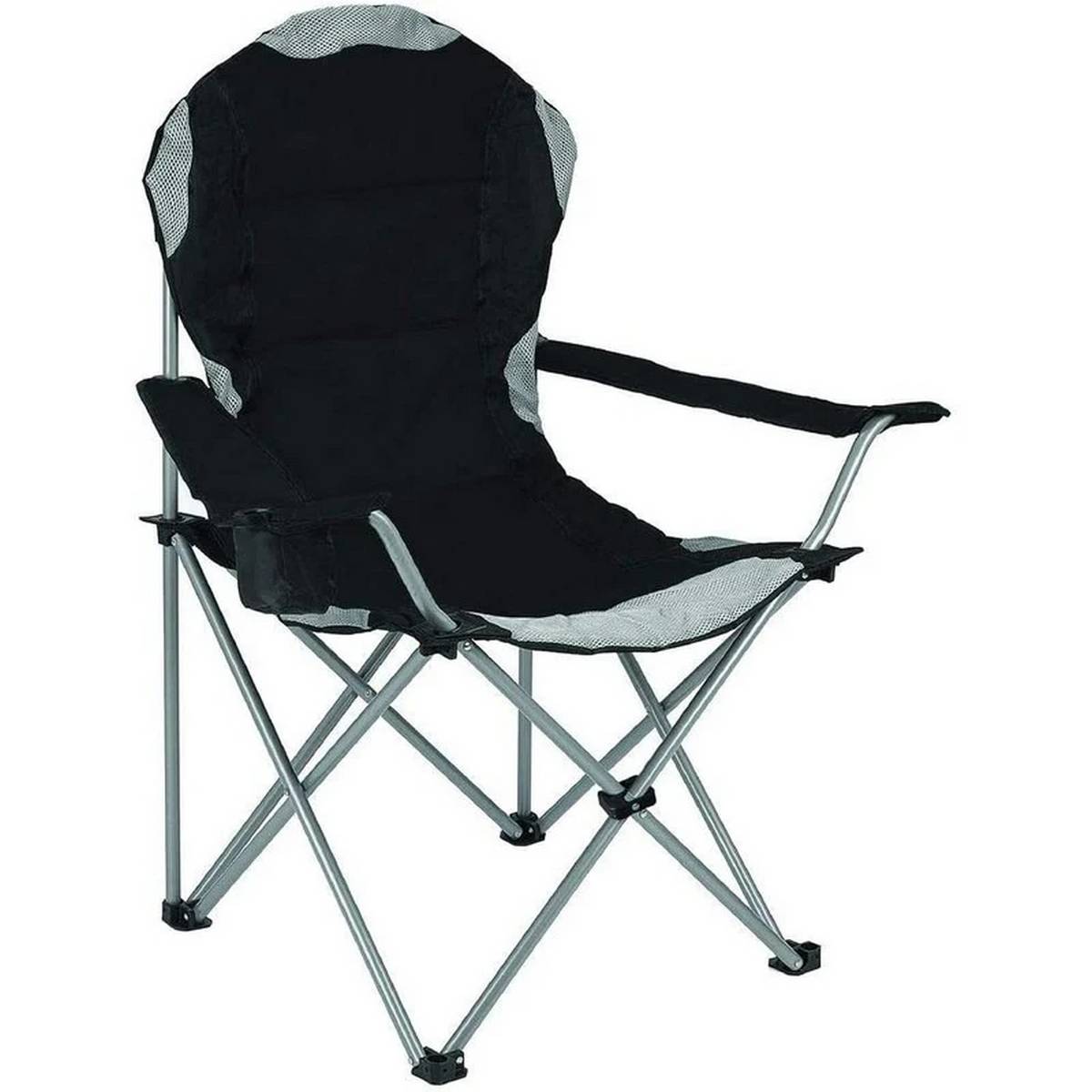 REDWOOD PADDED HIGH BACK CANVAS CHAIR - BLACK