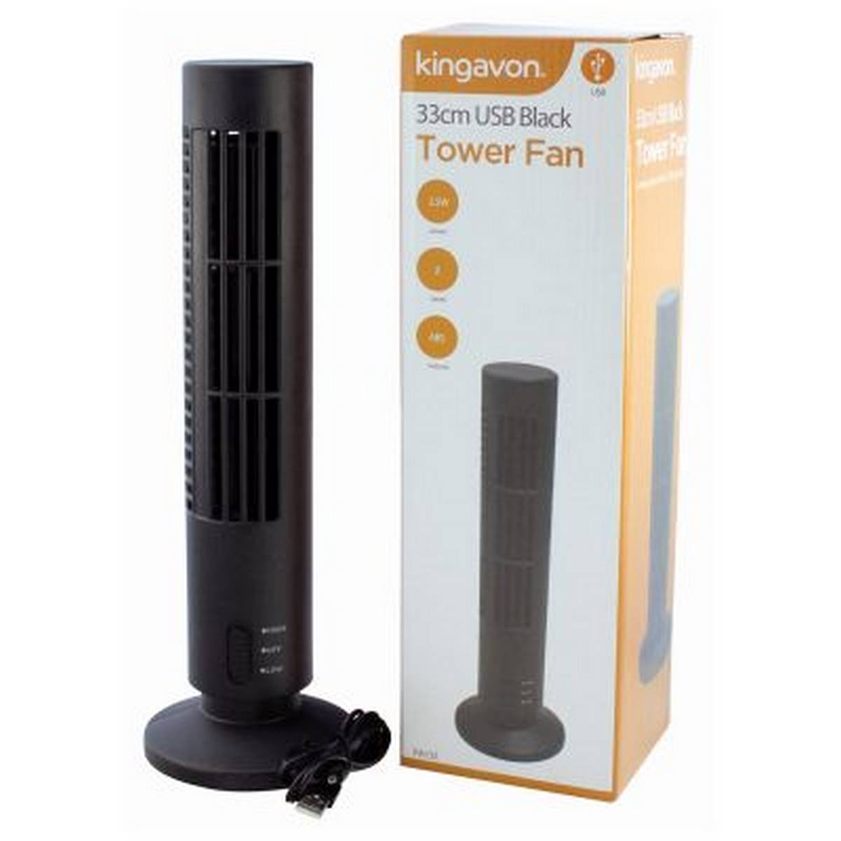 KINGAVON USB TOWER FAN - BLACK BB-FA131