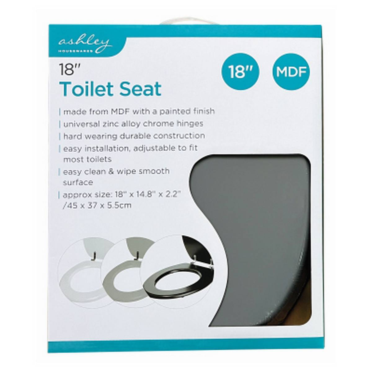 ASHLEY 18" TOILET SEAT - GREY BB-TS506