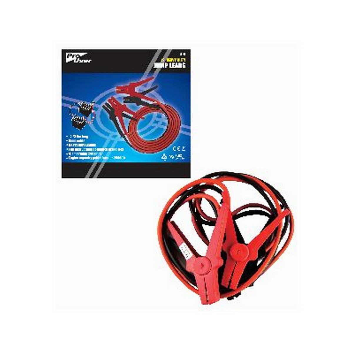 PRO USER 12' JUMP LEADS WITH HEAVY DUTY CLAMPS BB-JL101