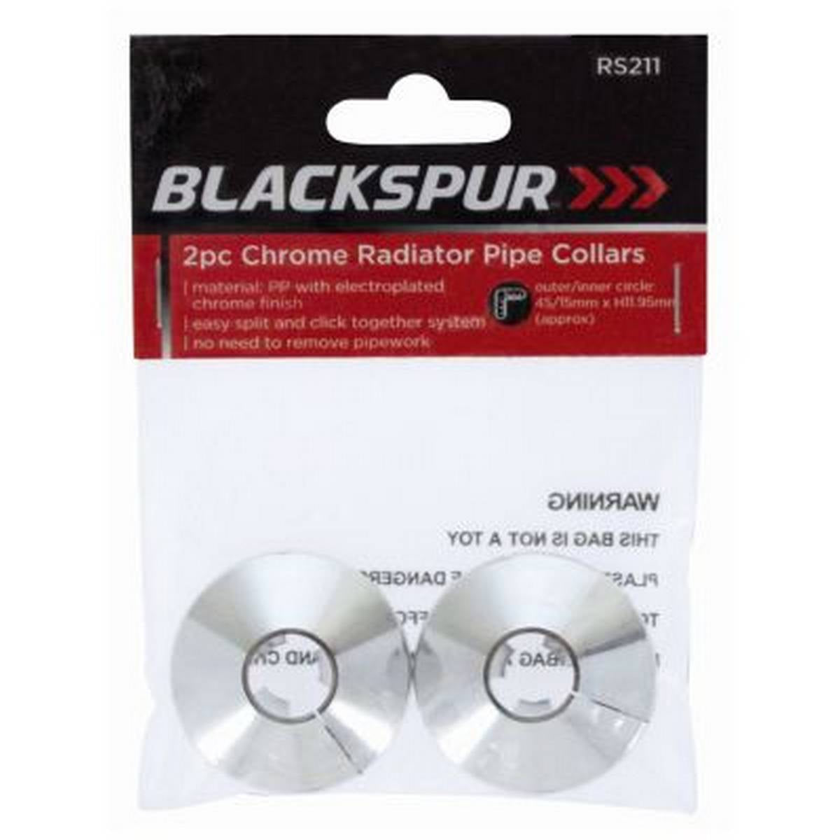 BLACKSPUR 2PC CHROME RADIATOR PIPE COLLARS BB-RS211