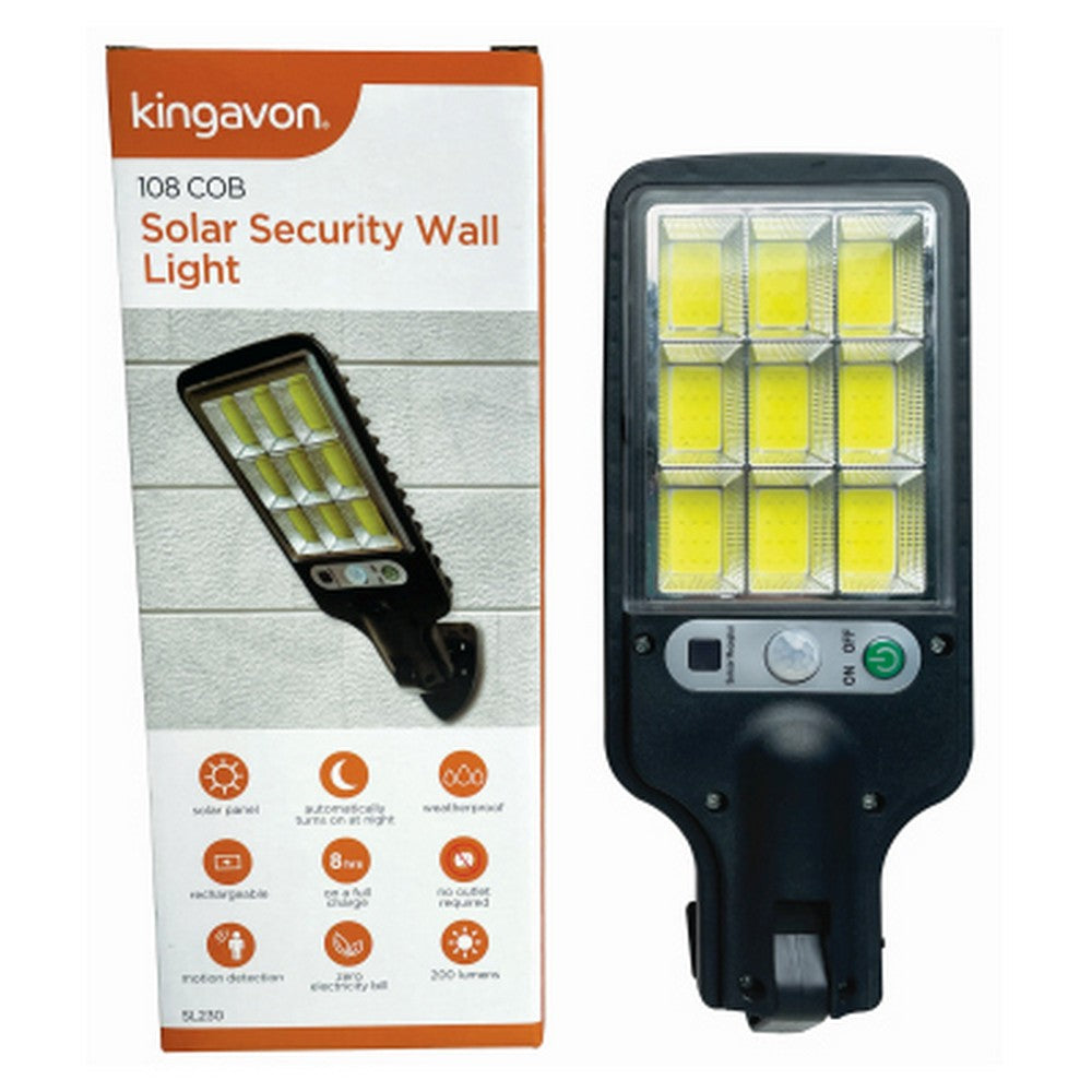KINGAVON 108 COB SOLAR SECURITY WALL LIGHT